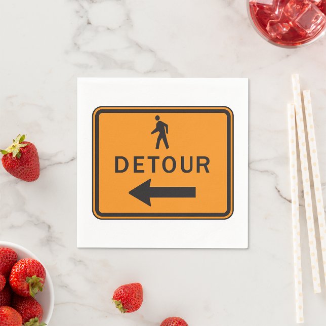 Detour Sign Papper Napkins Pappersservett (Skapare uppladdad)