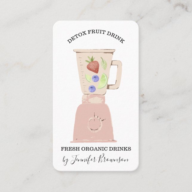 Detox Färsk Frukt Dricksmixer Visitkort (Framsida)