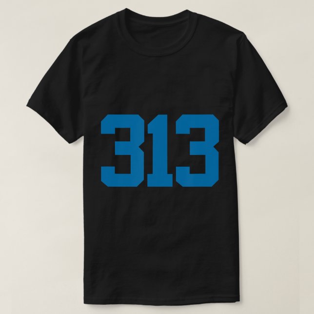 Detroit 313 Area Code - GRIT - Sportfantast - Detr T Shirt (Design framsida)