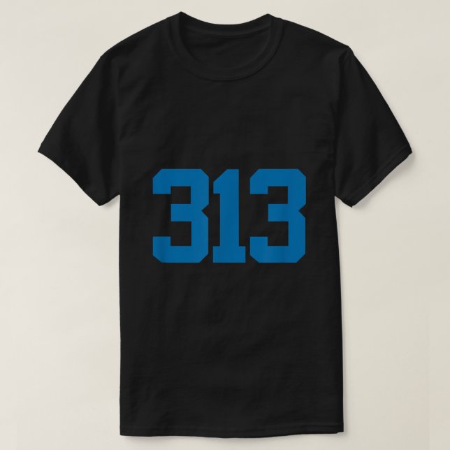 Detroit 313 Area Code GRIT Sportfantast Detroiter T Shirt (Design framsida)