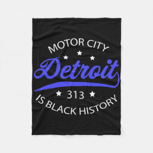 Detroit 313 Motor City Svarta historiemånaden Fleecefilt
