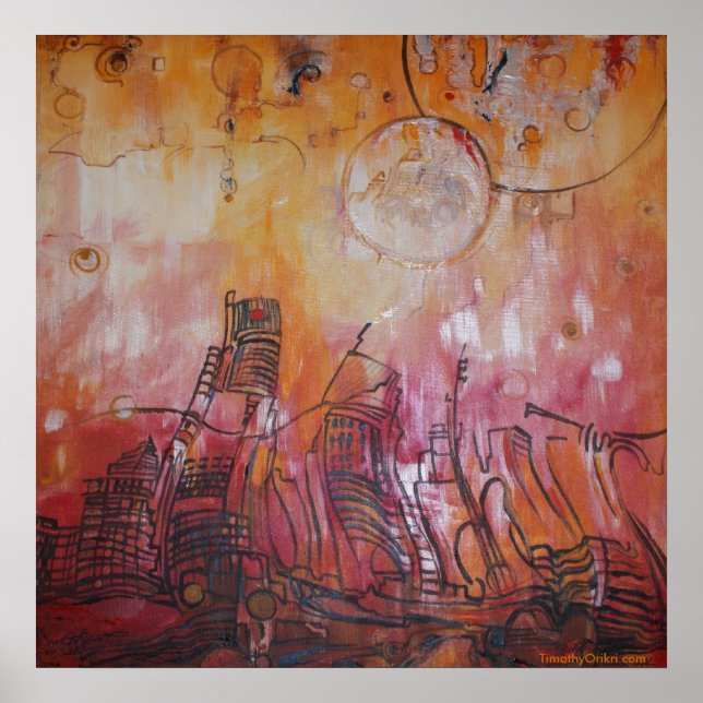 Detroit Abstrakt VI - Kanvastryck Poster (Framsidan)