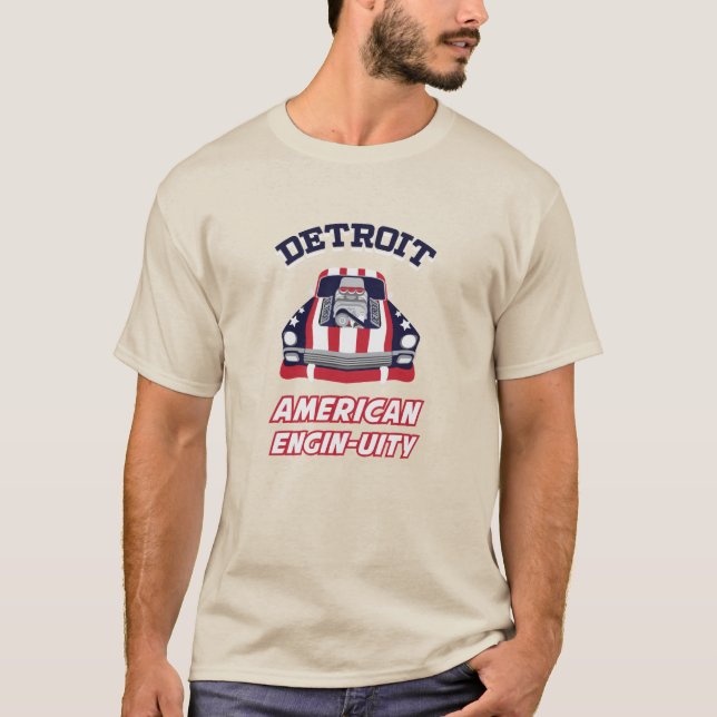 DETROIT - AMERIKANSK ENGIN-UITY T-Shirt (Framsida)