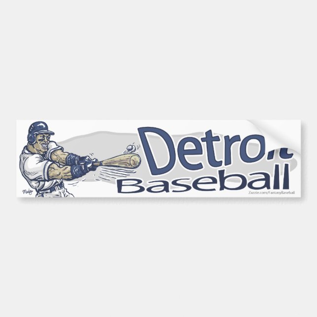 Detroit baseballbildekal bildekal (Framsidan)