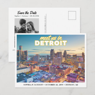 Detroit Bröllop Spara datum Panorama Postkort Vykort