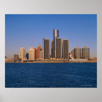 Detroit byggnad på vatten poster