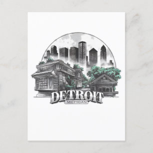 Detroit City Michigan USA Vykort