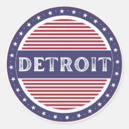 Detroit City Pride Emblem – Amerikansk Identitet Runt Klistermärke