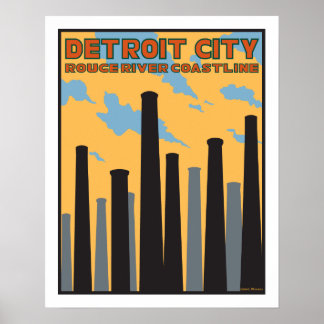 Detroit City Vintage affisch