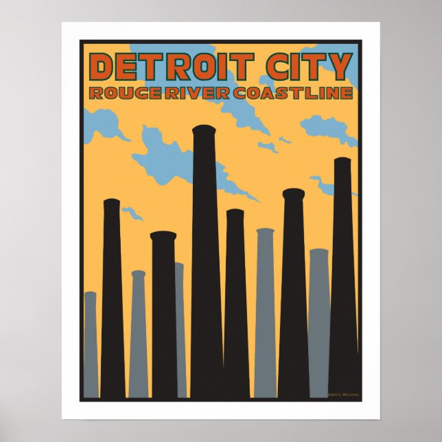 Detroit City Vintage affisch (Framsidan)