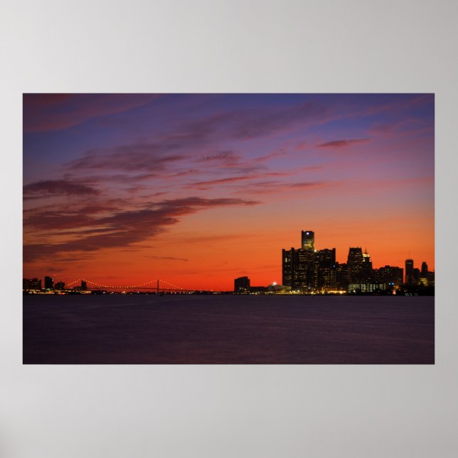 Detroit Cityscape #0652 Poster (Framsidan)