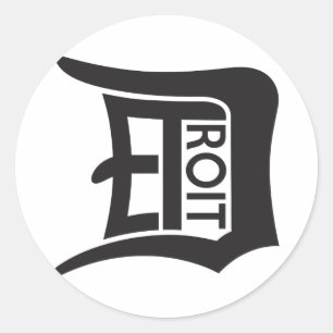Detroit D Runt Klistermärke