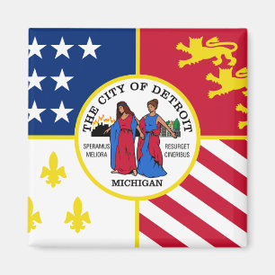 Detroit flagga magnet