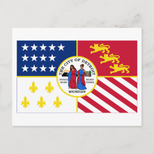 Detroit Flagga Vykort