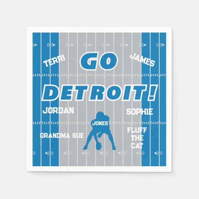 Detroit Football Family Pappersservett (Framsidan)
