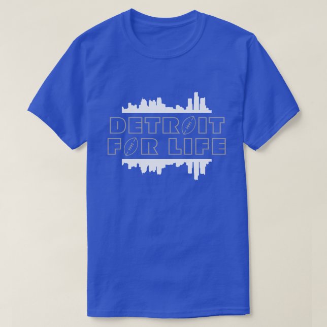 Detroit for Life - Football Silver T-Shirt (Design framsida)