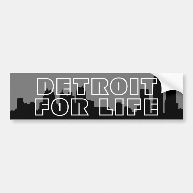 Detroit for Life - Skyline Bildekal (Framsidan)