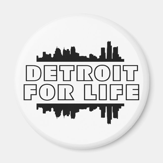 Detroit for Life - Skyline Magnet (Framsidan)