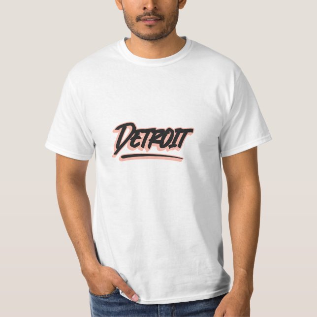 Detroit Graffiti Stil T-Shirt (Framsida)