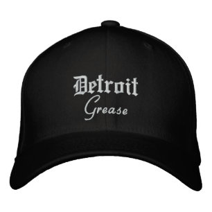 Detroit Grease Flex Fit Wool Baseball Cap Black Broderad Keps