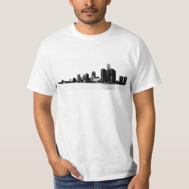 Detroit horisontfoto tee shirt (Framsida)