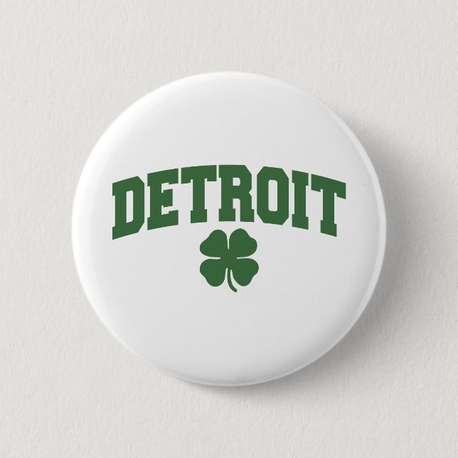 Detroit (irländsk Shamrock) Knapp (Framsida)