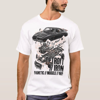 Detroit Iron Exploded V8 Muscle Car Streetwear T Shirt