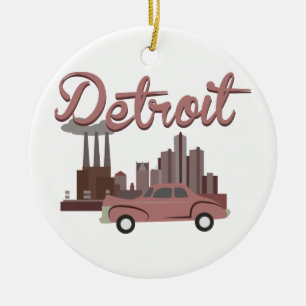 Detroit Julgransprydnad Keramik