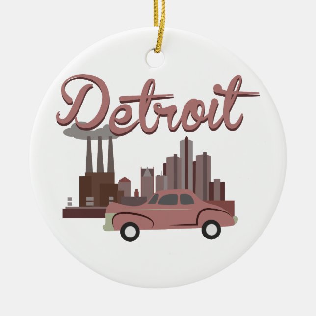 Detroit Julgransprydnad Keramik (Framsidan)