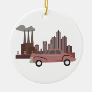 Detroit Julgransprydnad Keramik