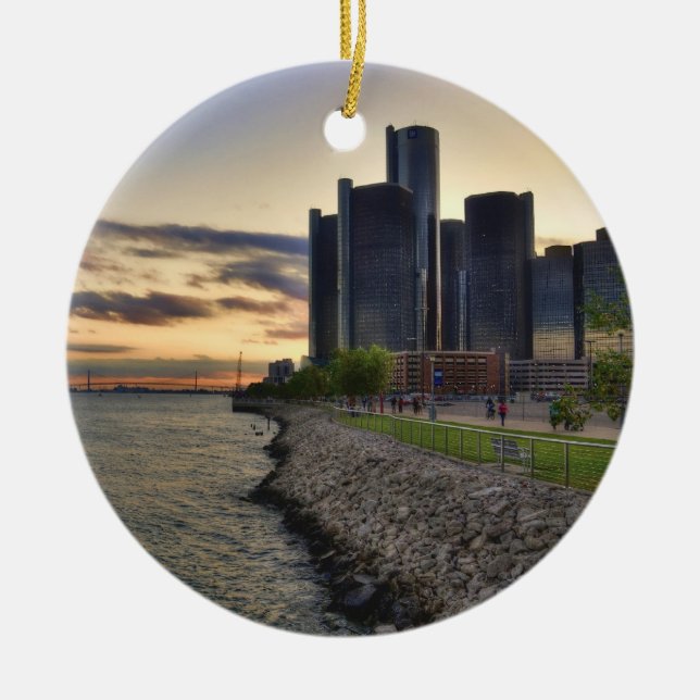Detroit julprydnad julgransprydnad keramik (Framsidan)