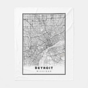 Detroit Karta Fleecefilt