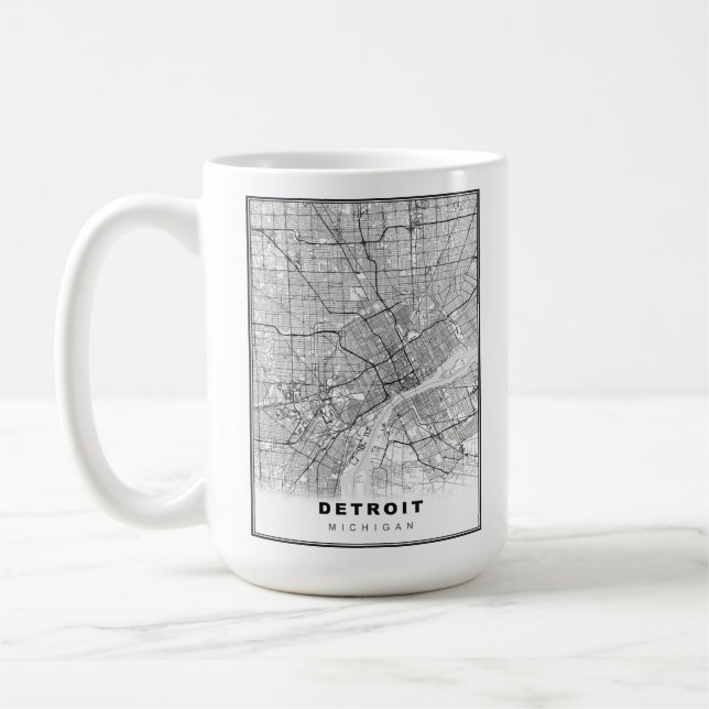 Detroit Karta Kaffemugg (Vänster)