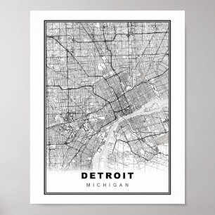 Detroit Karta Poster