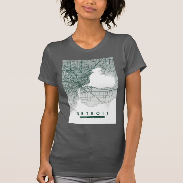 Detroit Karta T Shirt (Framsida)