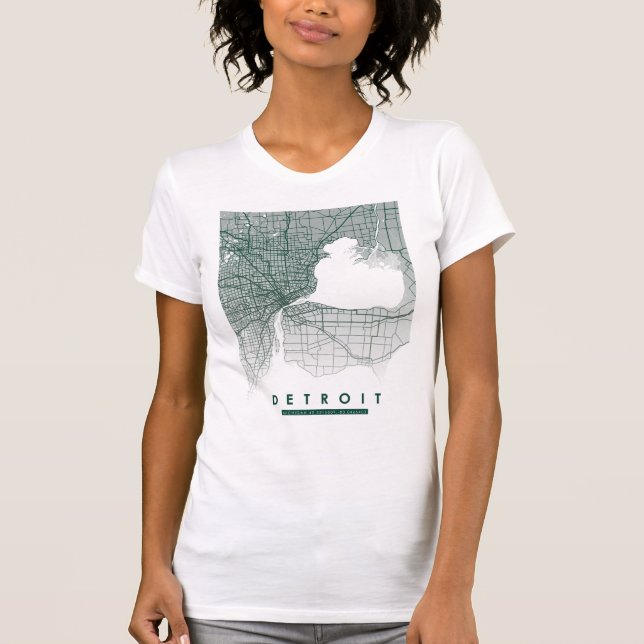 Detroit Karta T Shirt (Framsida)