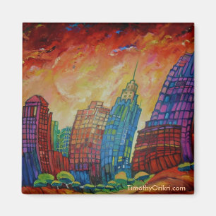 Detroit konstverkmagnet magnet