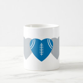 Detroit Lejon Football Heart Design Kaffemugg