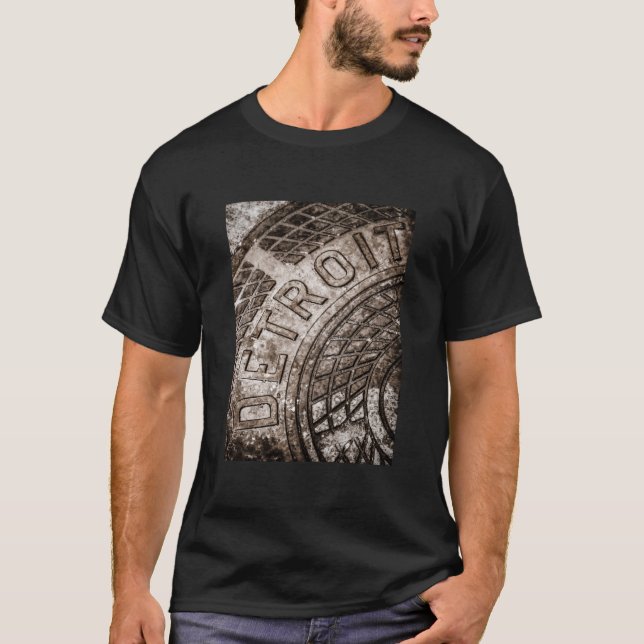 Detroit Manhole Cover T Shirt (Framsida)