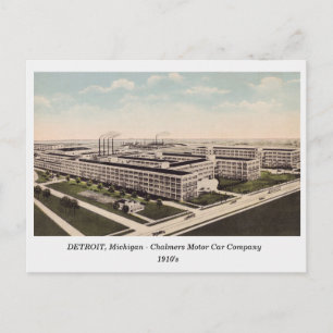 Detroit MI, Chalmers Motor Car Co-old vykort