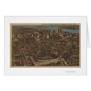 Detroit MI - flyg- Briggs baseballstadion Hälsningskort