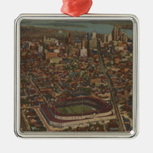 Detroit MI - flyg- Briggs baseballstadion Julgransprydnad Metall
