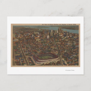 Detroit, MI - Flygbriggs Baseball Stadium Vykort