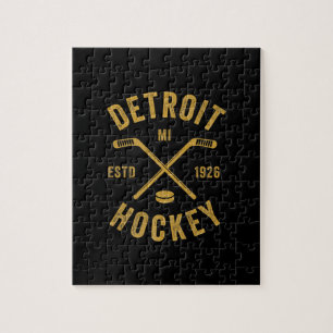 Detroit Mi Ice Hockey Sticks Premium Pussel