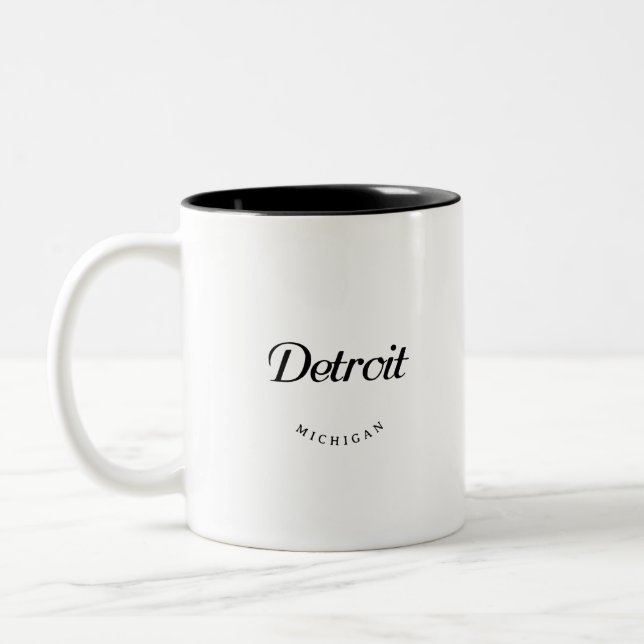 Detroit MI Två-Tonad Mugg (Vänster)