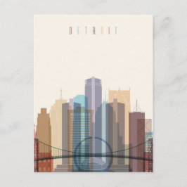 Detroit Michigan | City Skyline Vykort