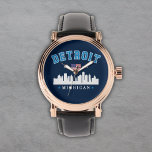 Detroit Michigan Est. 1701 Funny Armbandsur<br><div class="desc">Diseño vintage en Honor a la Hermosa ciudad Americana de Detroit. Detroit es la ciudad más grande del estado de Michigan,  en la zona central occidental.</div>