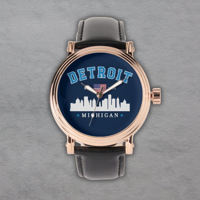 Detroit Michigan Est. 1701 Funny Armbandsur (Skapare uppladdad)