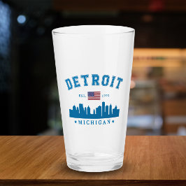 Detroit Michigan Est. 1701 Vintage Glaskopp