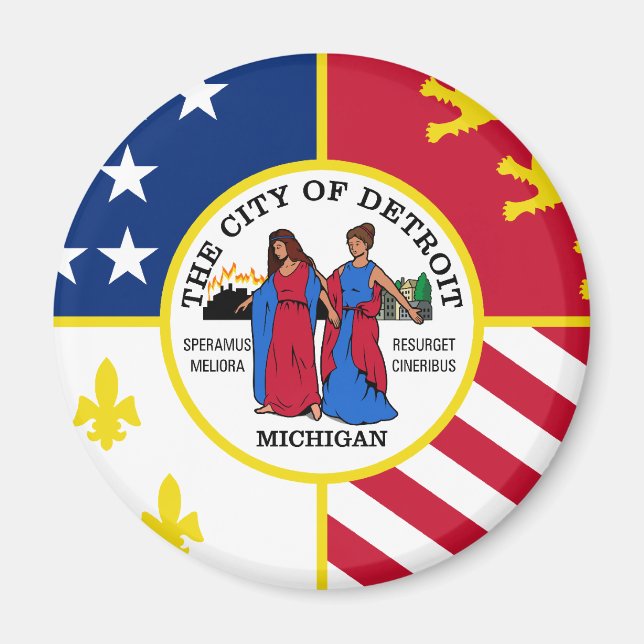 Detroit Michigan, Förenade Stater Magnet (Framsidan)